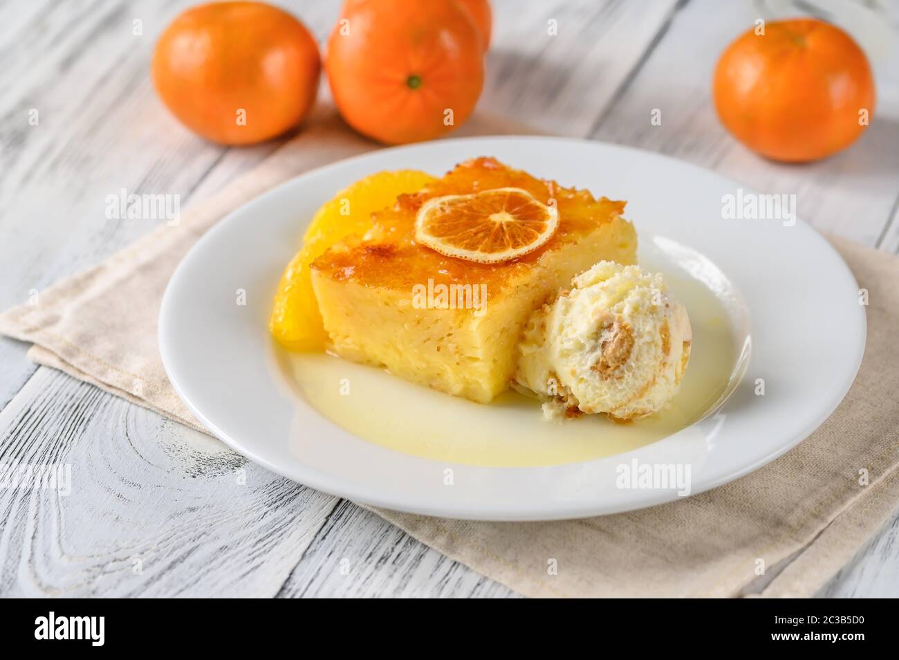 Portokalopita - Greek phyllo orange cake Stock Photo
