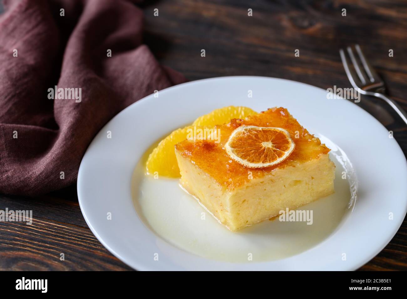 Portokalopita - Greek phyllo orange cake Stock Photo