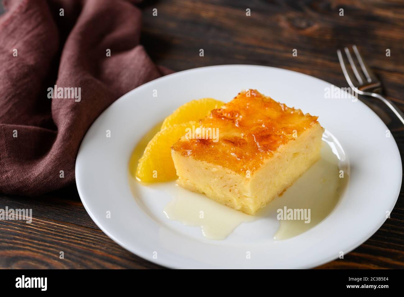 Portokalopita - Greek phyllo orange cake Stock Photo