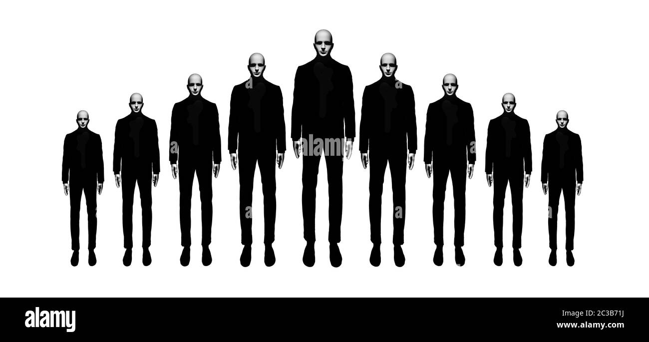 Cloned Maneequin Man Isolated Composition Stock Photo