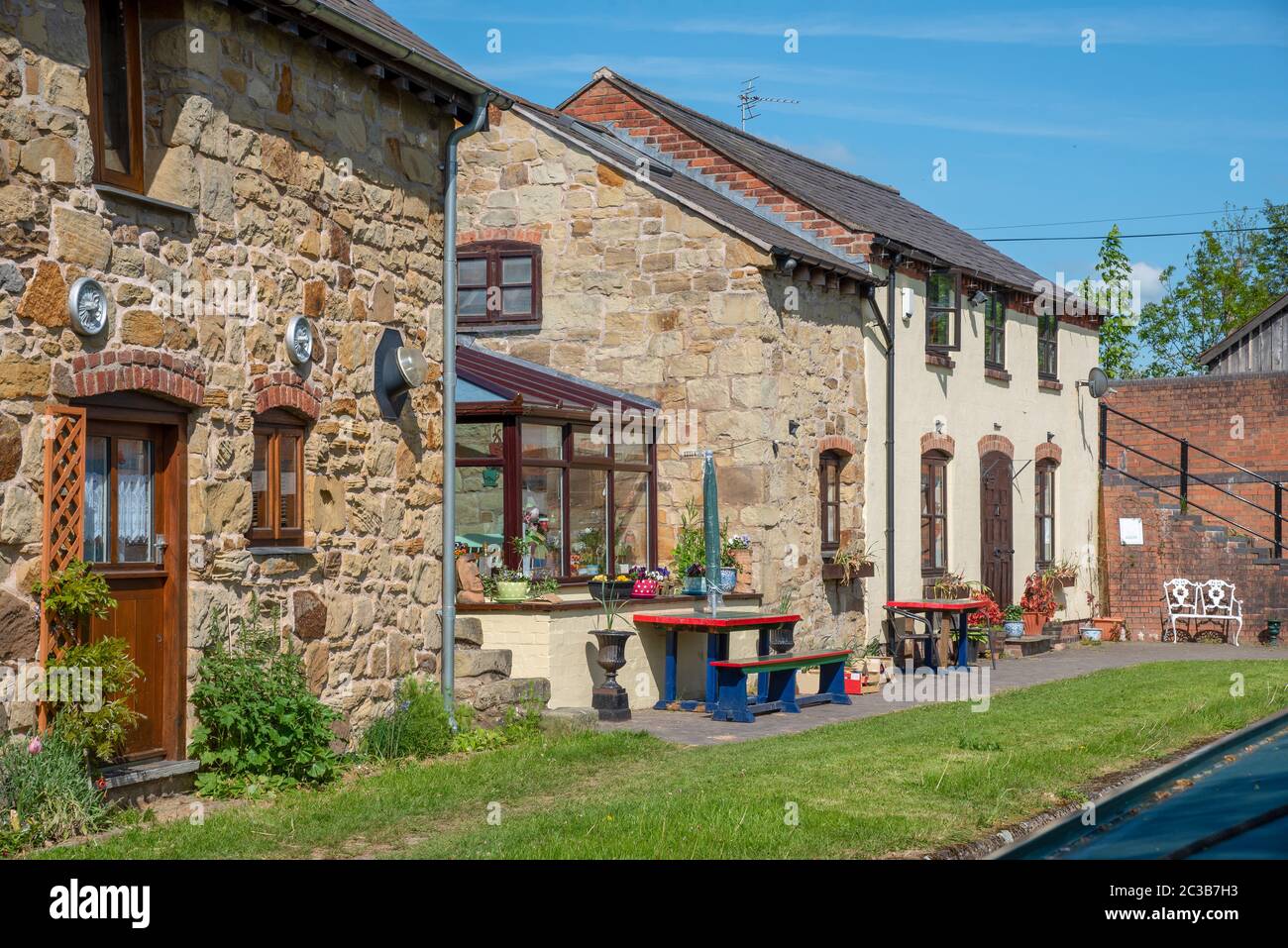 Canalside houses somewhere beside the LLangollen canal. Picture taken