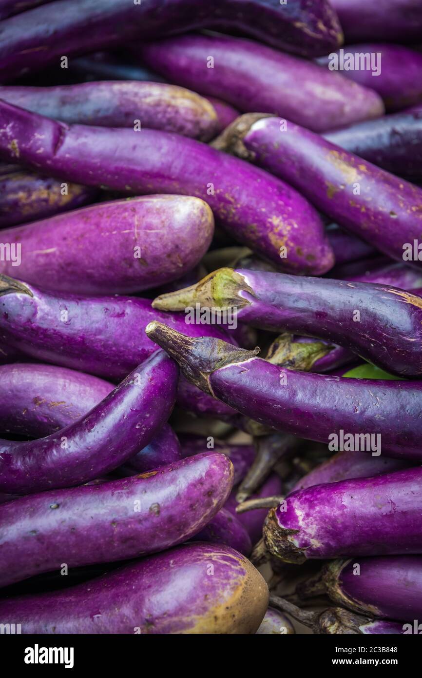 Detail of purple aubergines hires stock photography and images Alamy