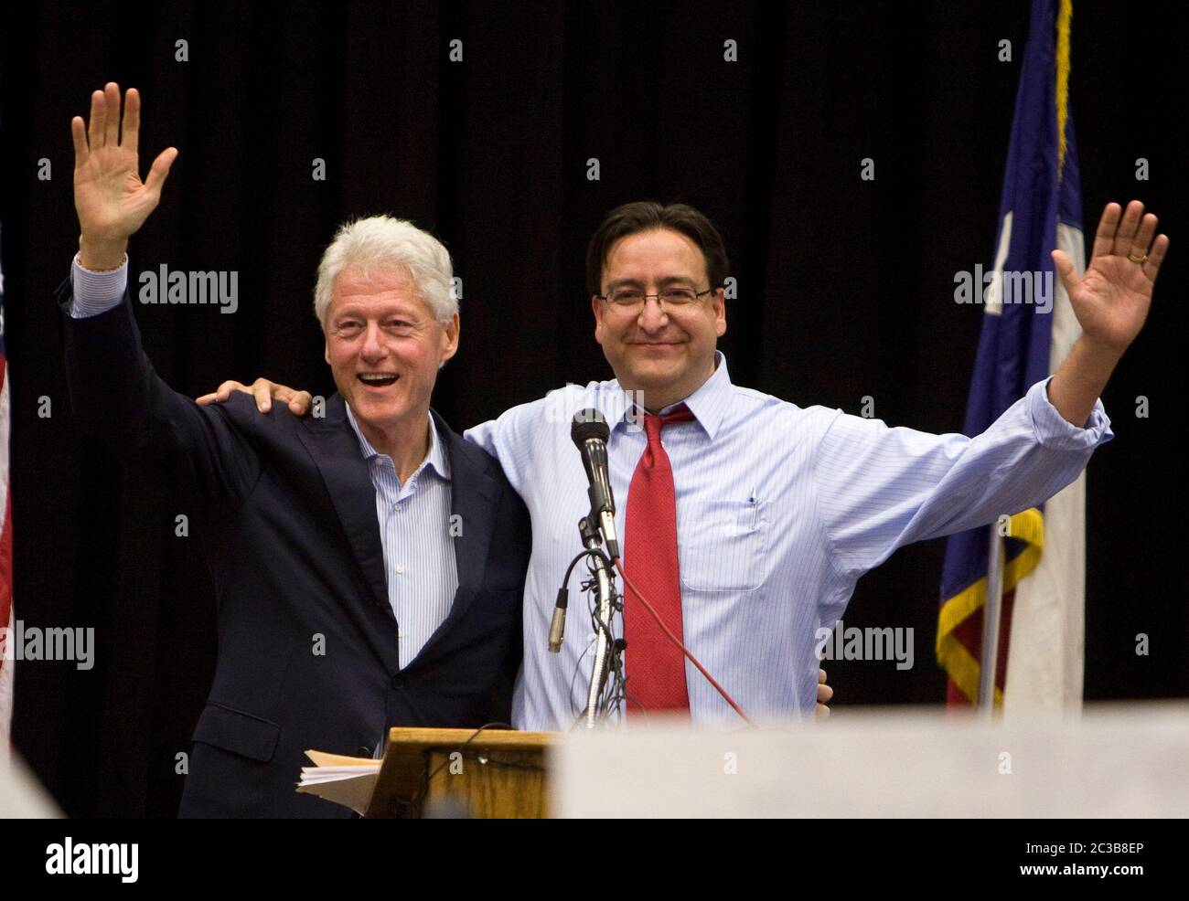 San Antonio Texas USA, October 25, 2012: Former President Bill Clinton speaks at a Democratic get-out-the-vote rally with Texas congressman Pete Gallego. Clinton encouraged attendees to get out and vote early which began on October 22nd in Texas.  ©MKC / Daemmrich Photos Stock Photo