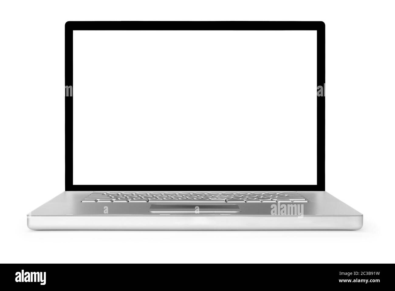 Laptop isolated front Black and White Stock Photos & Images - Alamy