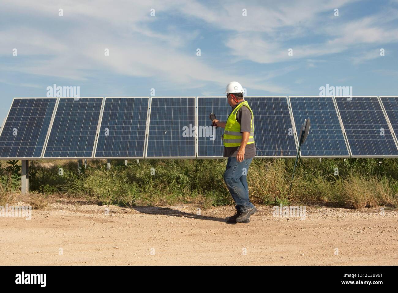 Manor Texas USA, 2012 White male uses thermal imaging camera to