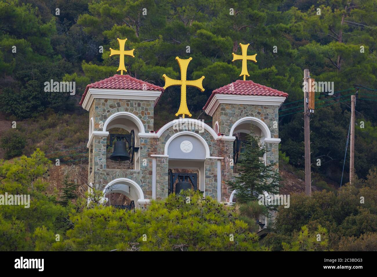 Kykkos Monastery in Troodos mountains - Cyprus Stock Photo