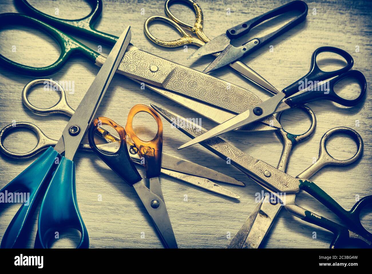 Old sewing scissors Stock Photo Alamy