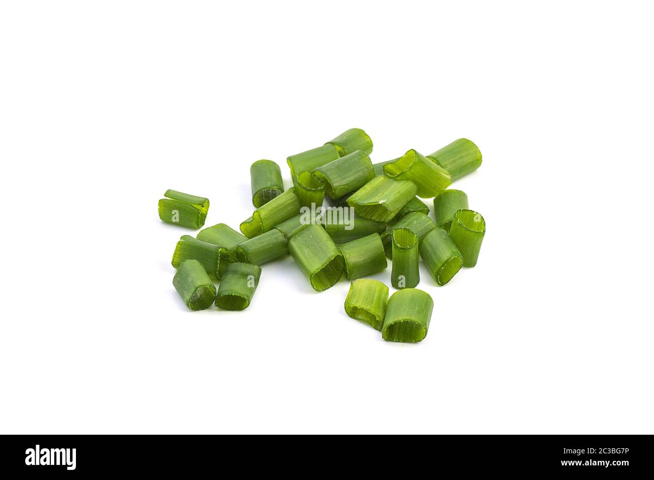 Chopped fresh green onions isolated on white background Stock Photo - Alamy