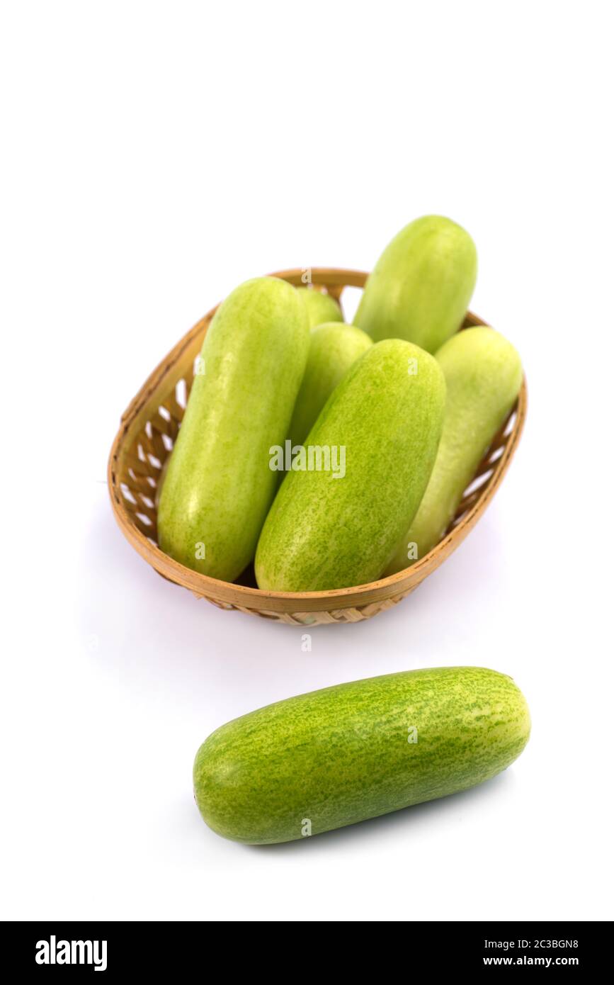 Fresh cucumbers isolated on white background Stock Photo Alamy