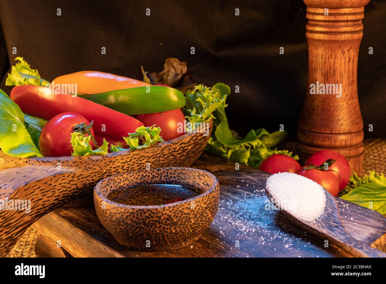 Fresh vegetables for natural and nutritious salad Stock Photo