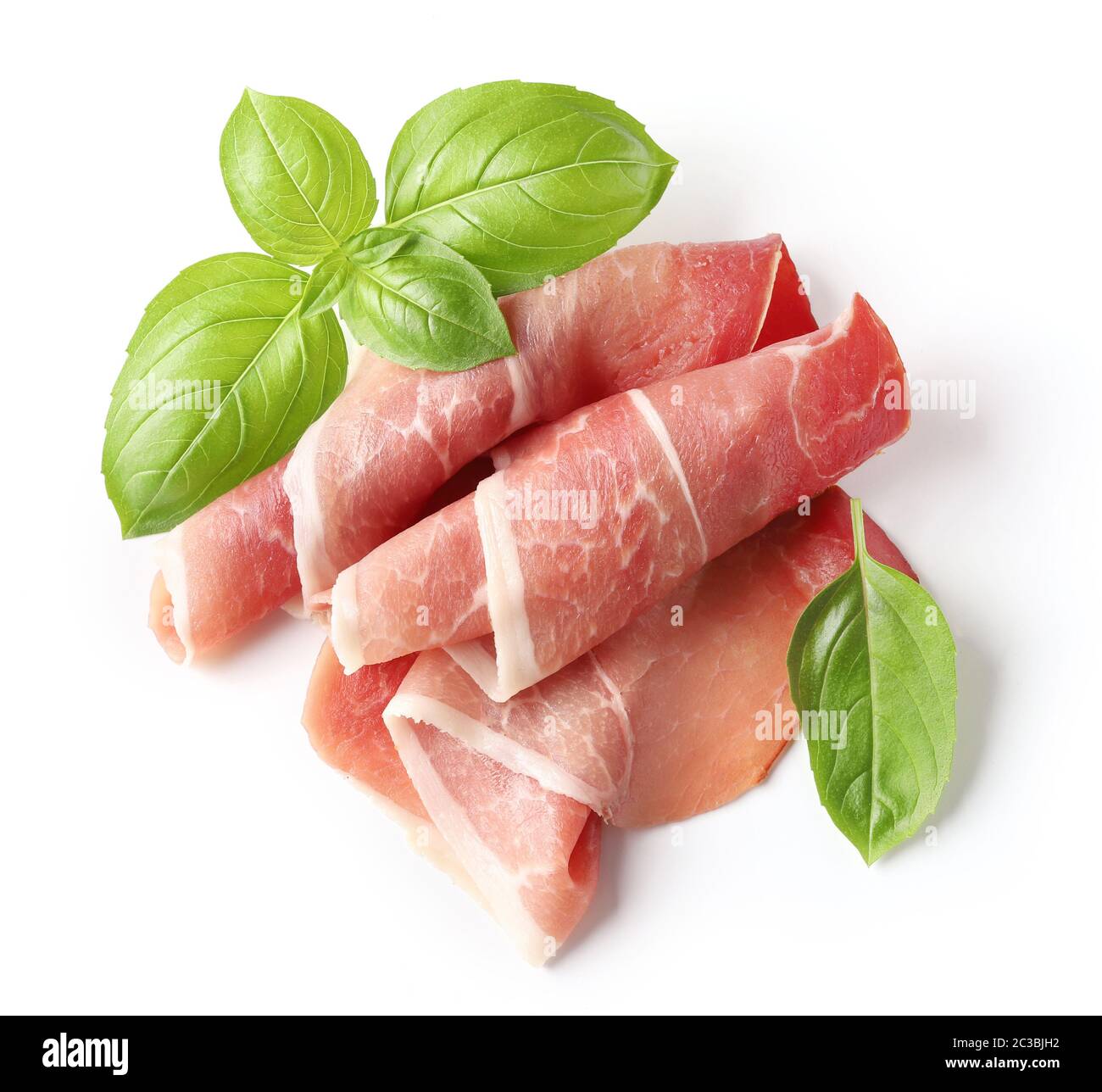 prosciutto slice isolated on a white background Stock Photo Alamy