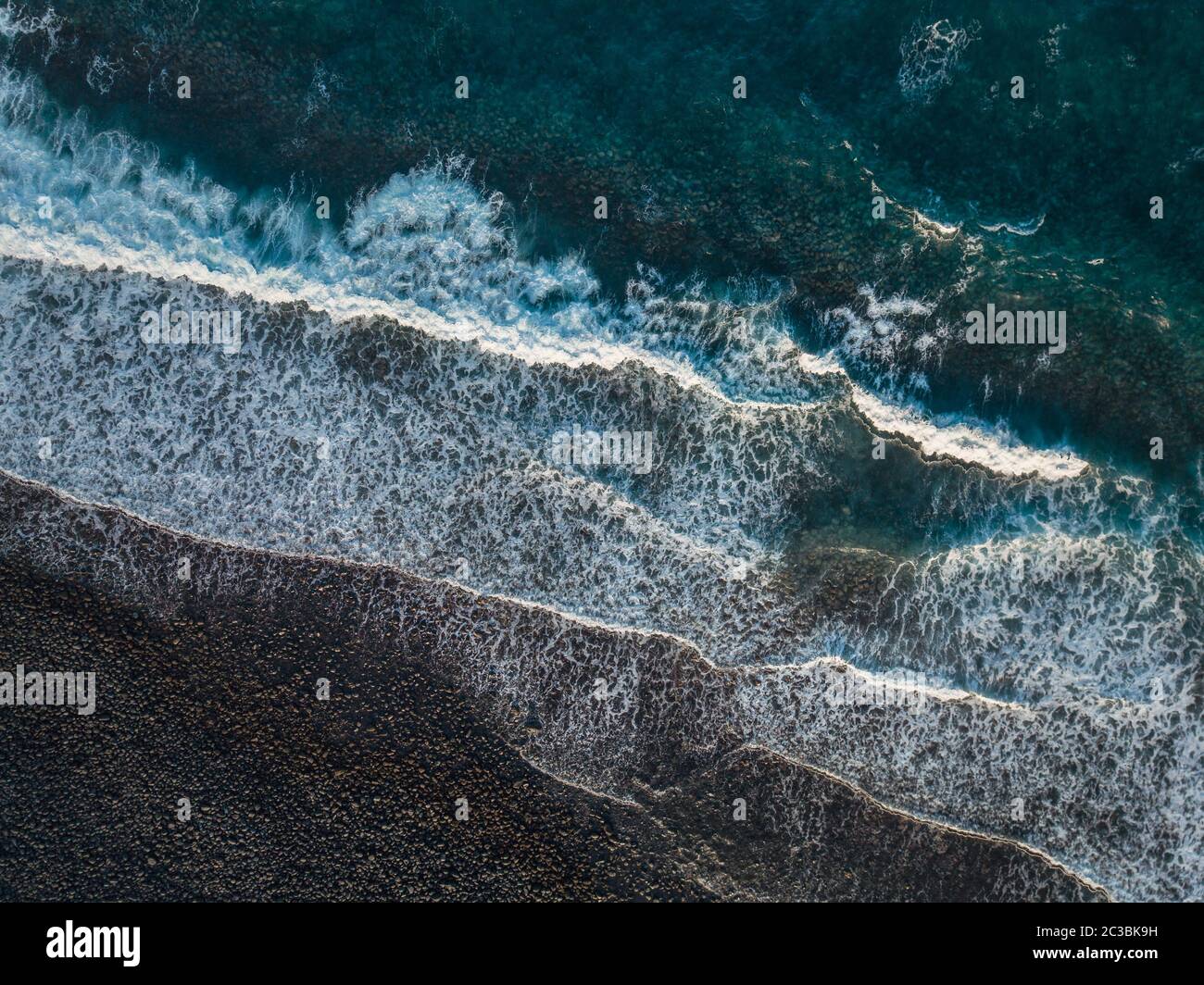 Aerial view of crashing waves on rocks landscape nature view and ...