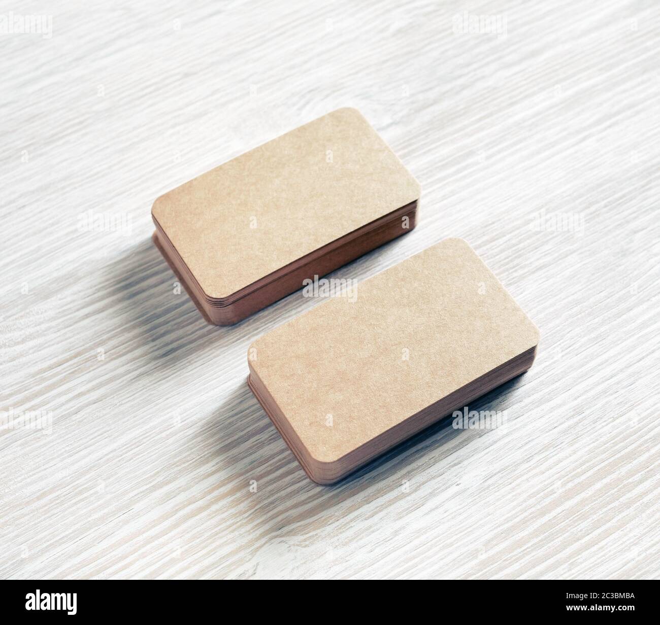 Blank kraft paper business cards. Copy space for text Stock Photo Alamy