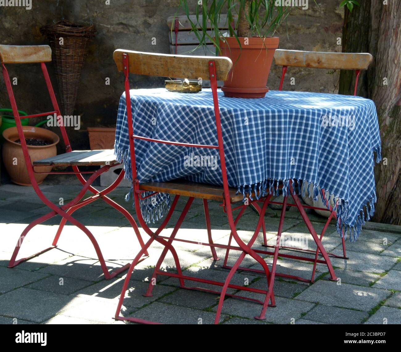 Inviting sitting area on the terrace Stock Photo