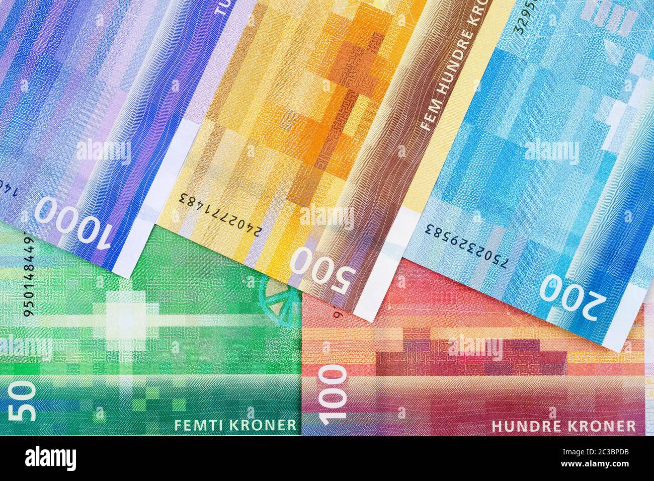 Norwegian money - Krone a background Stock Photo