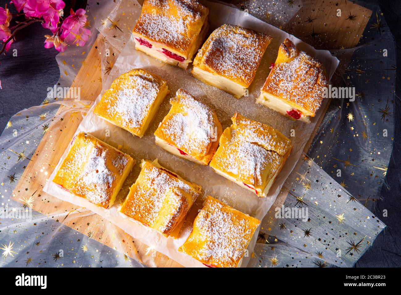Karpatka a delicious Polish pudding cake Stock Photo Alamy