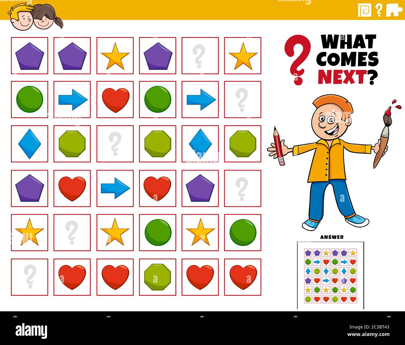 fill the pattern educational game for children Stock Photo