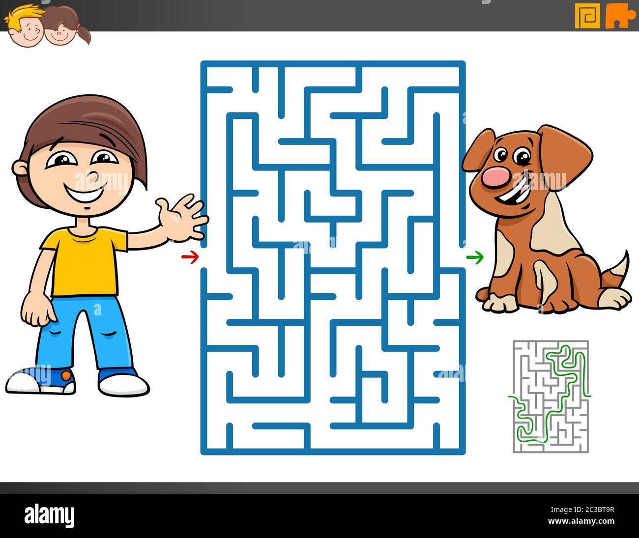 https://c8.alamy.com/comp/2C3BT9R/maze-game-with-cartoon-boy-and-puppy-2C3BT9R.jpg