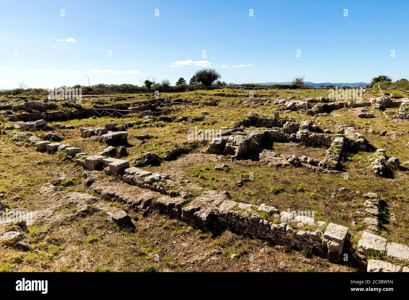 Landscapes of The Archaeological Zone - The Acropolis in Palazzolo Acreide, Province of Syracuse,Italy. Stock Photo