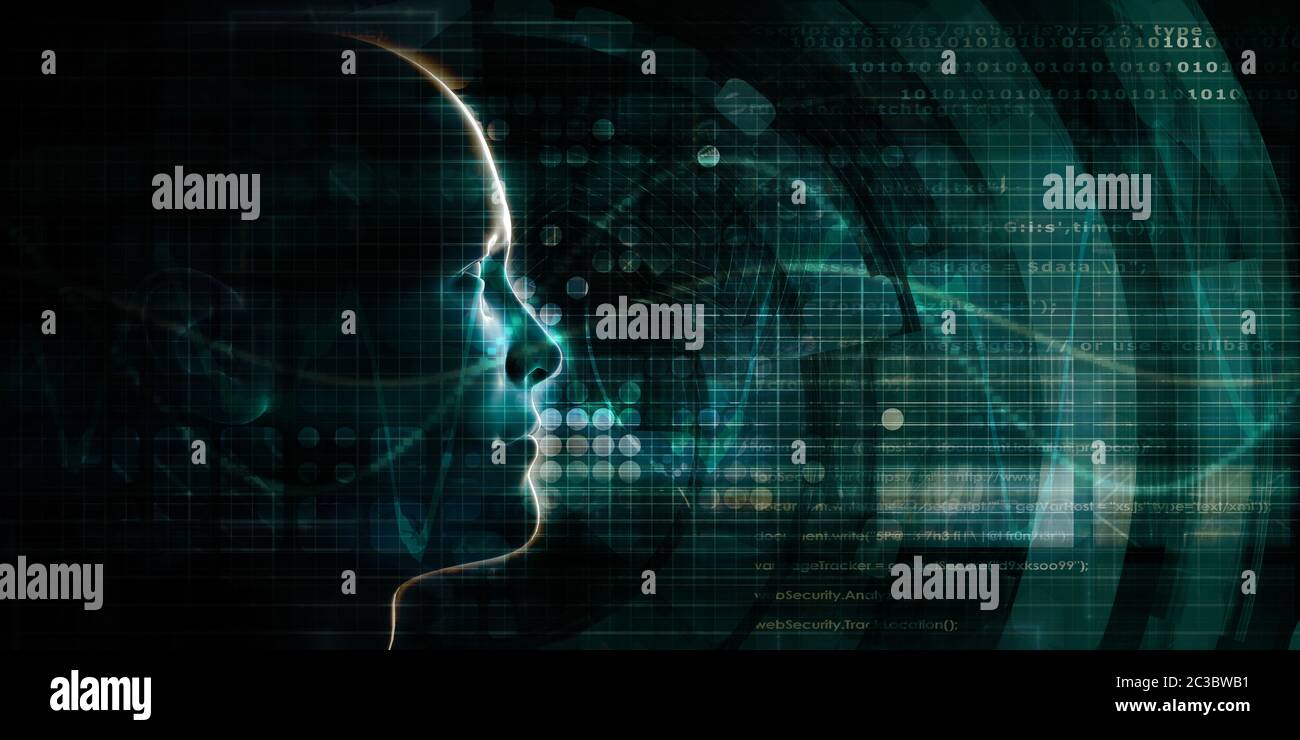 Artificial Consciousness AC or Machine Synthetic Awareness Concept Stock Photo