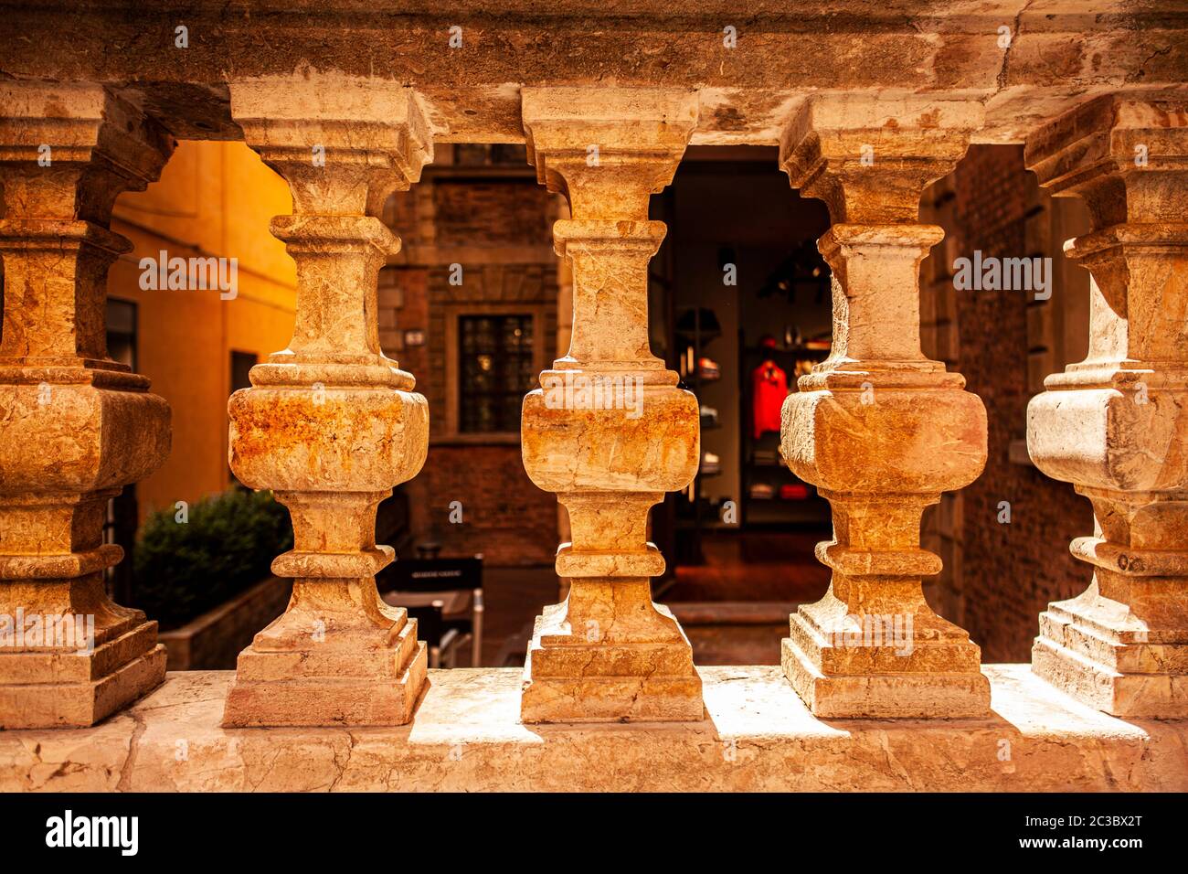 Midevil Hand Rails Ancient marble handrail Stock Photo - Alamy