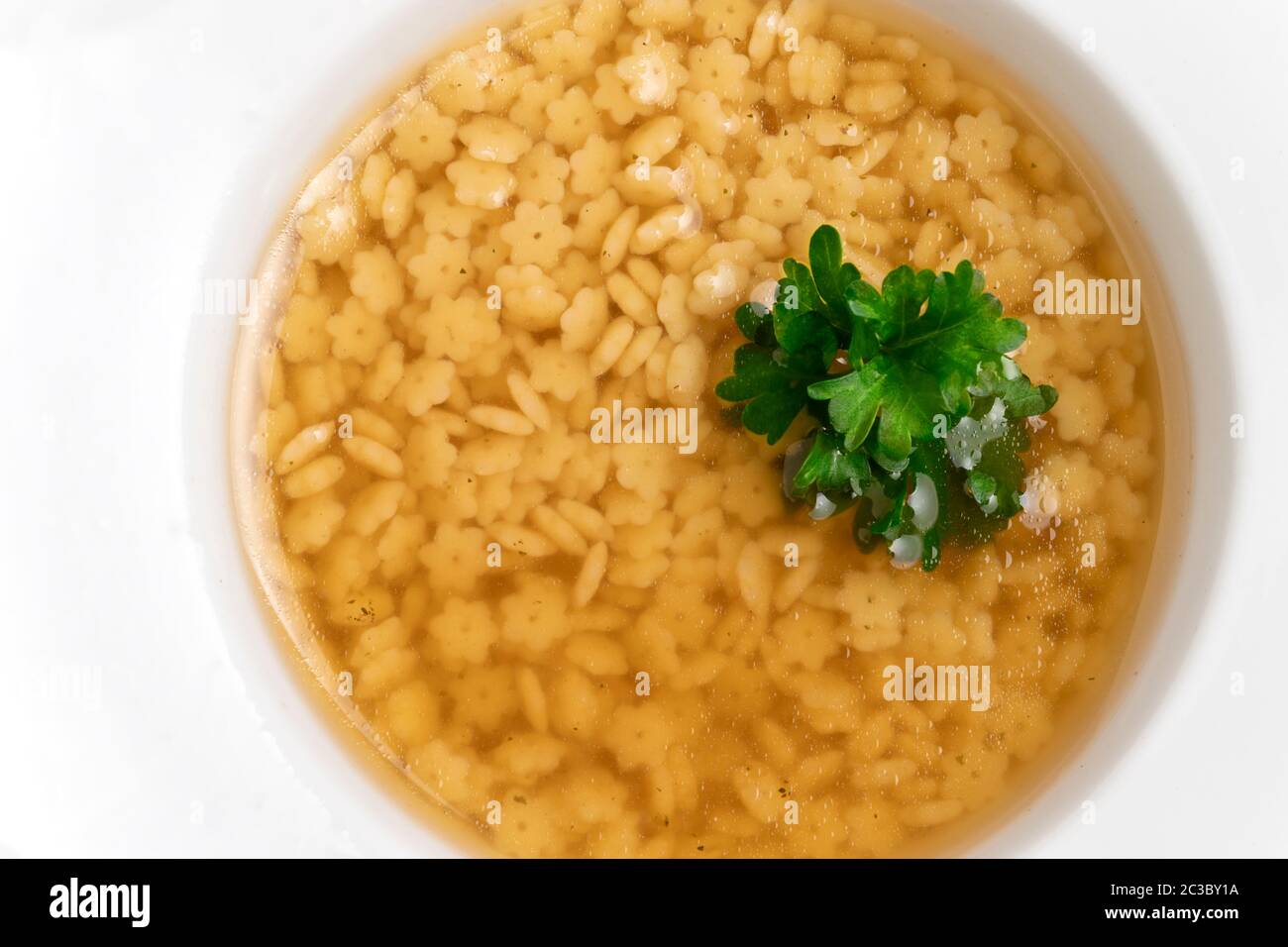overview of a star pasta soup Stock Photo Alamy