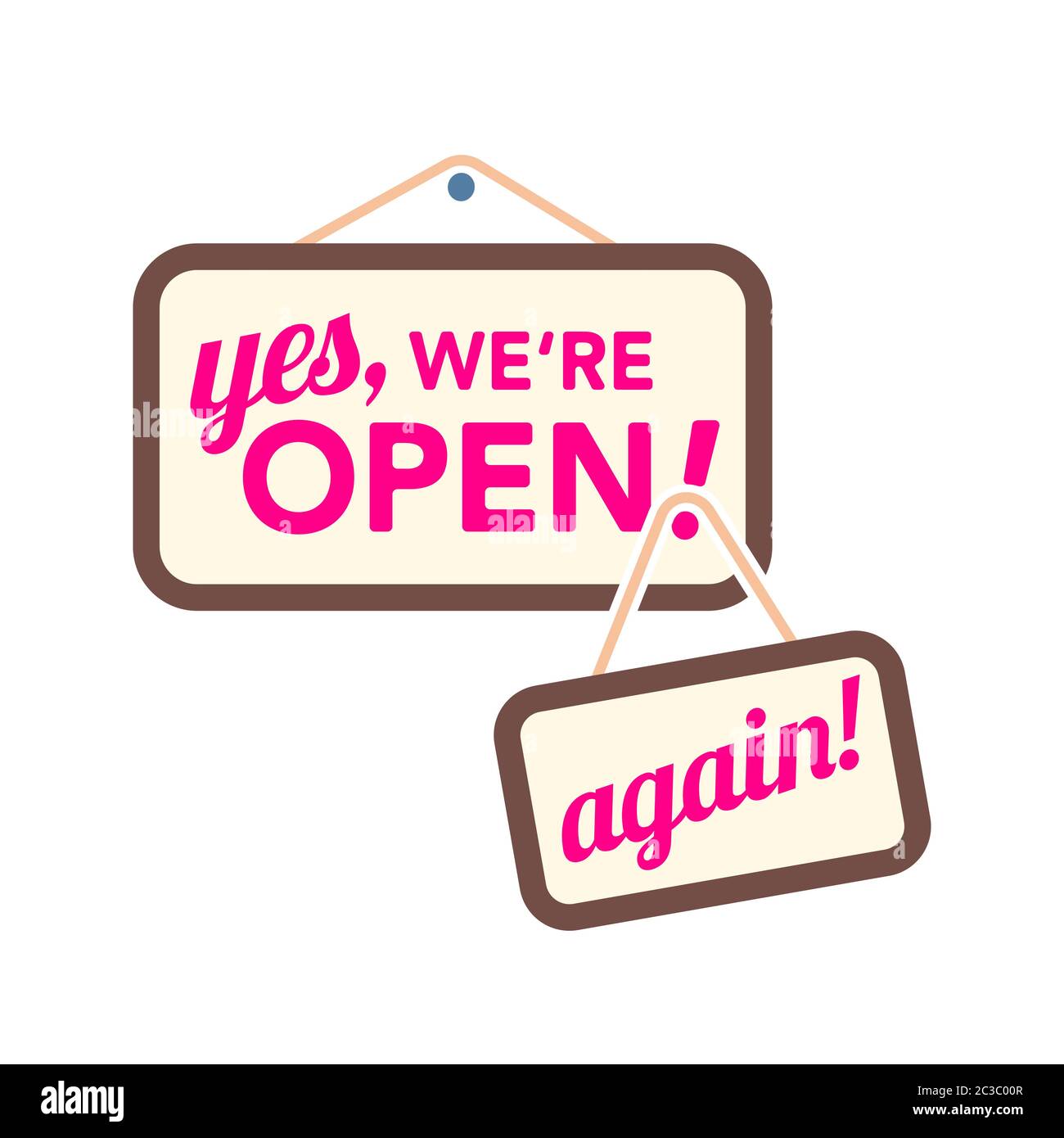 Yes, we're open sign Stock Vector