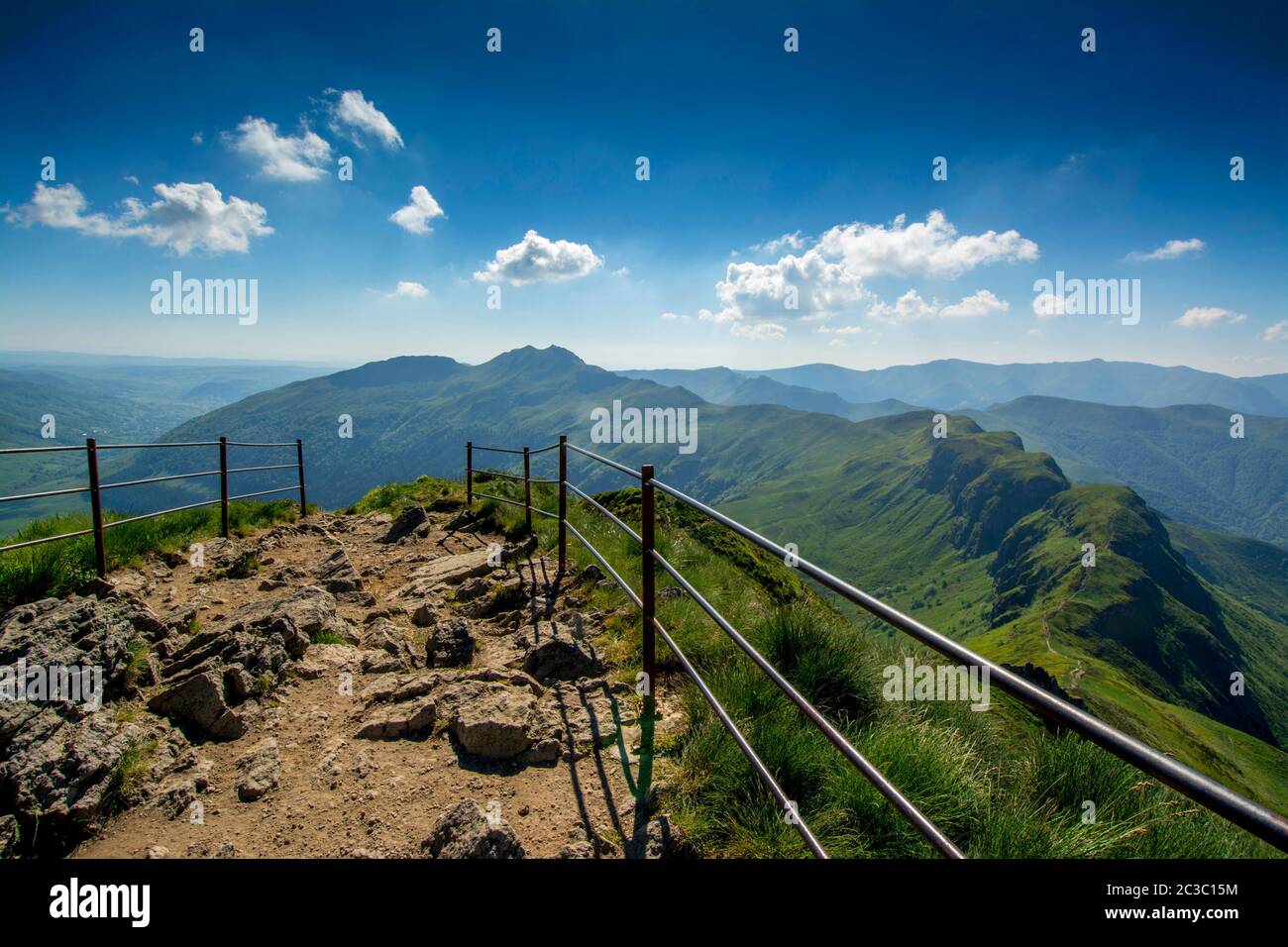 Summit of Puy Mary.Auvergne Volcanoes Regional Nature Park, Cantal, France, Europe Stock Photo