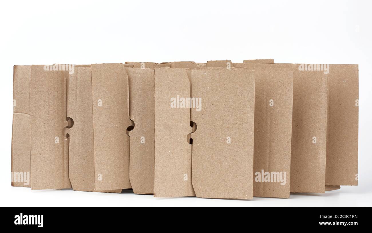 brown cardboard partition for a box, a subject for transporting bottles on a white background Stock Photo