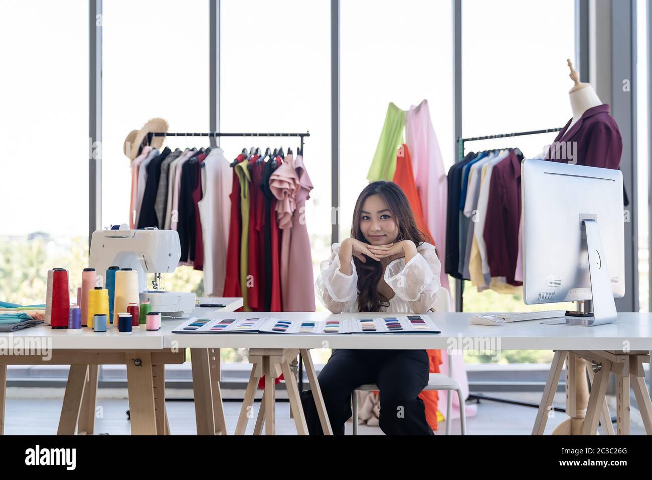 Designer owner in atelier studio Stock Photo Alamy