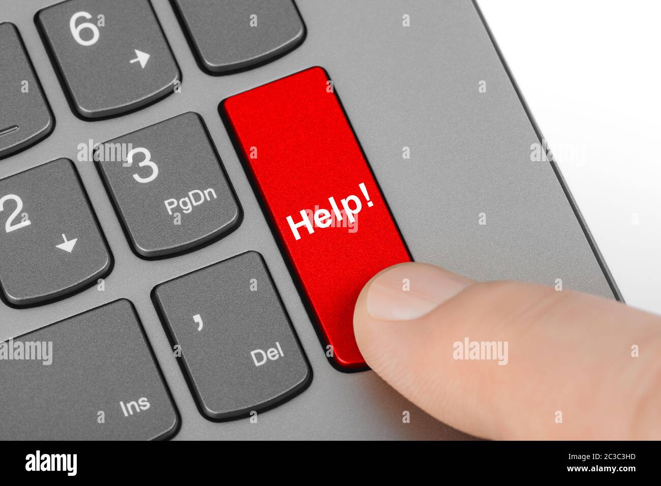Computer notebook keyboard with Help key Stock Photo