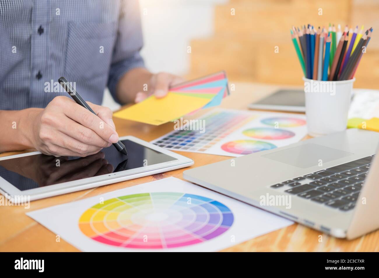 Artist drawing something on graphic hi-res stock photography and images ...