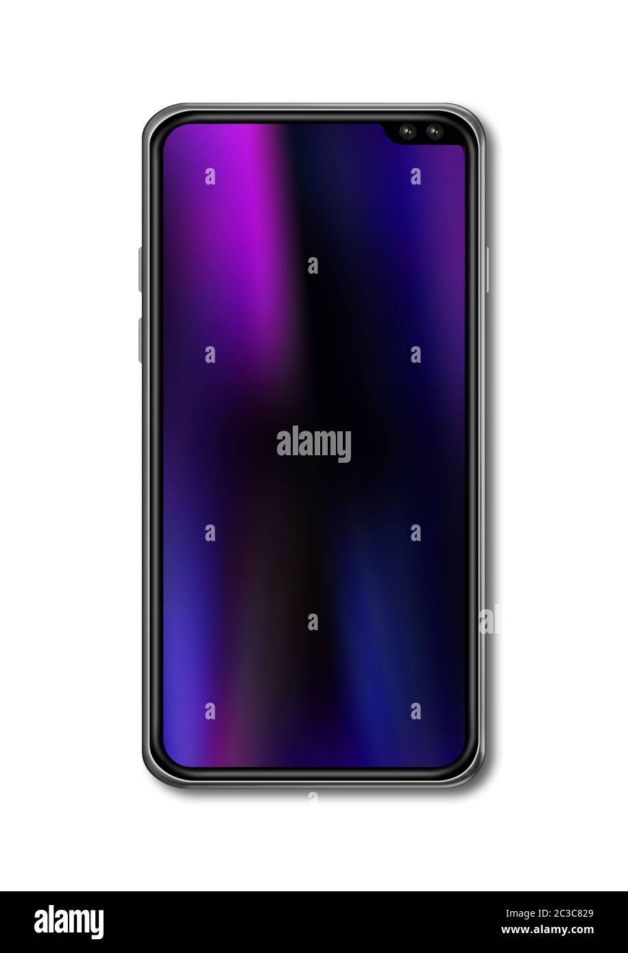 All screen digital realistic blank smartphone mockup isolated on white ...