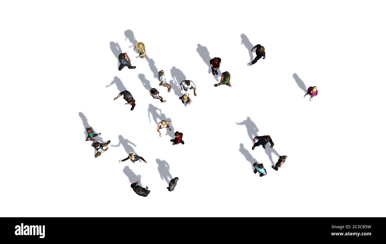 crowd of people in top view Stock Photo - Alamy