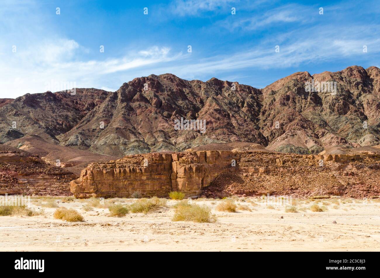 rocks in a canyon in the desert in Egypt Dahab South Sinai Stock Photo