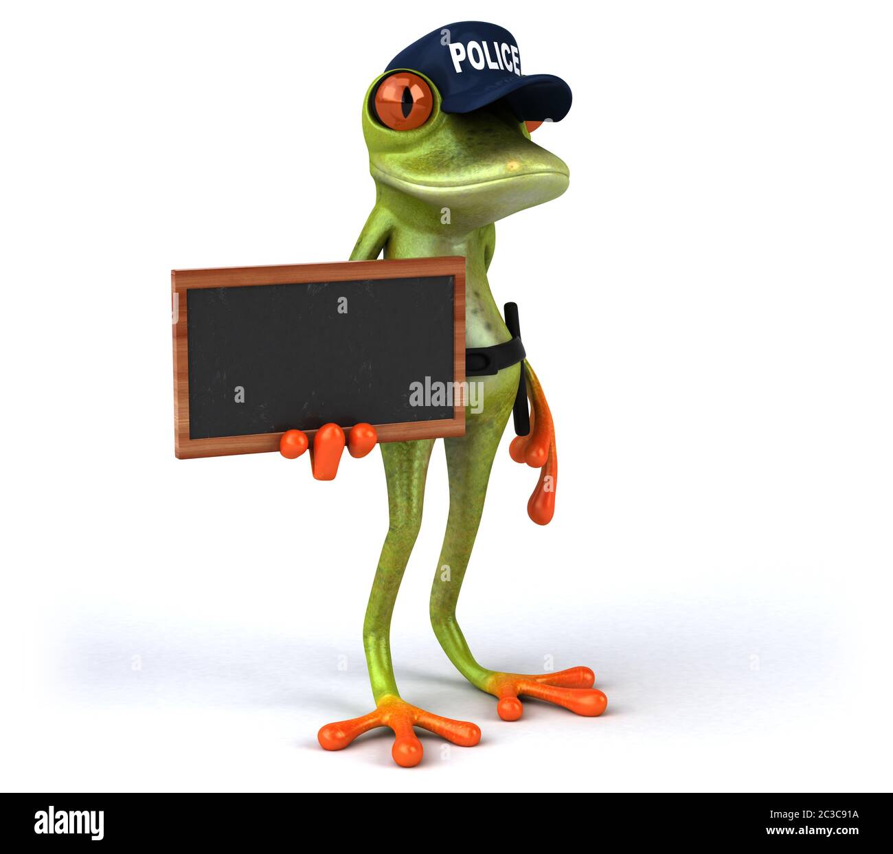 Fun 3D Cartoon frog police officer Stock Photo Alamy