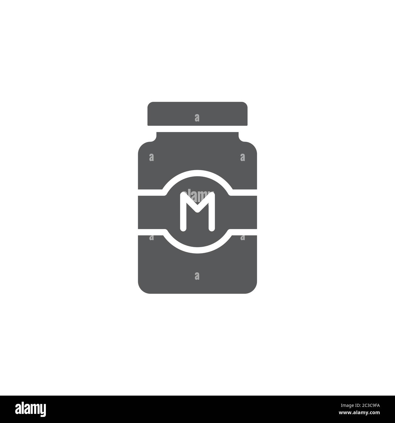 Mayonnaise jar vector icon symbol isolated on white background Stock Vector