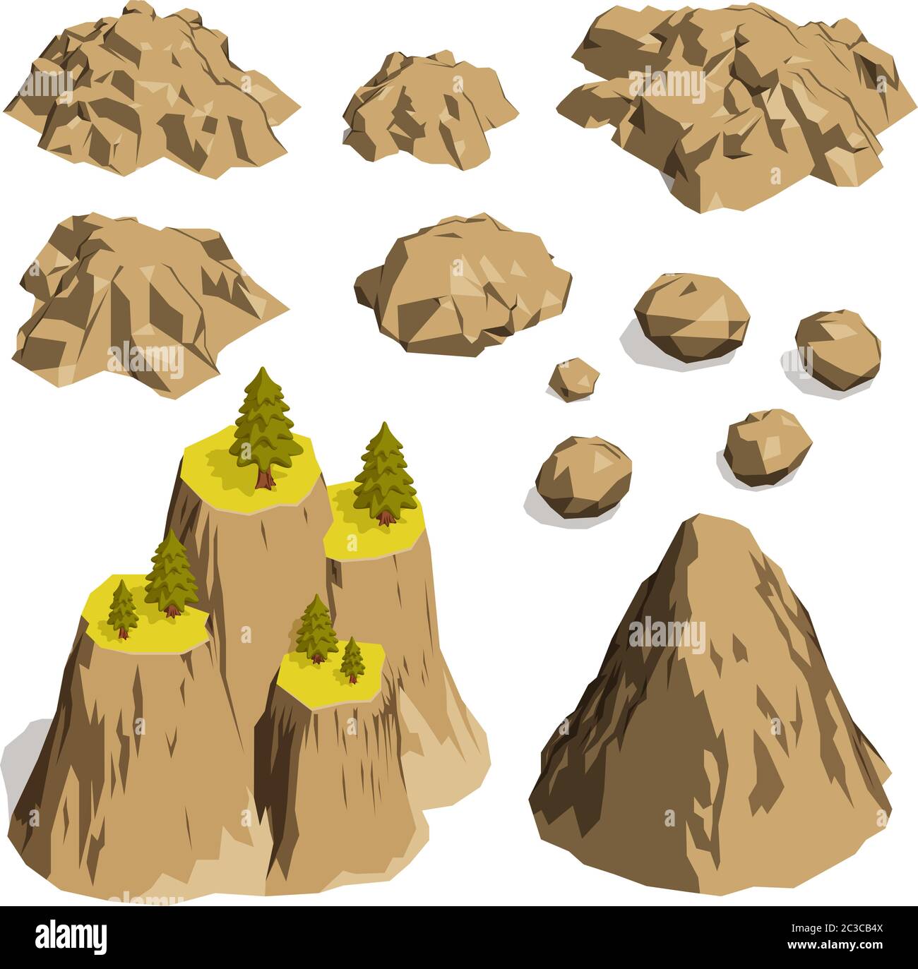 Stones rocks and mountains Stock Vector