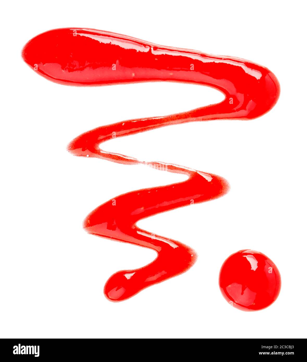 Raspberry jam drizzle isolated on white background. Top view. Stock Photo
