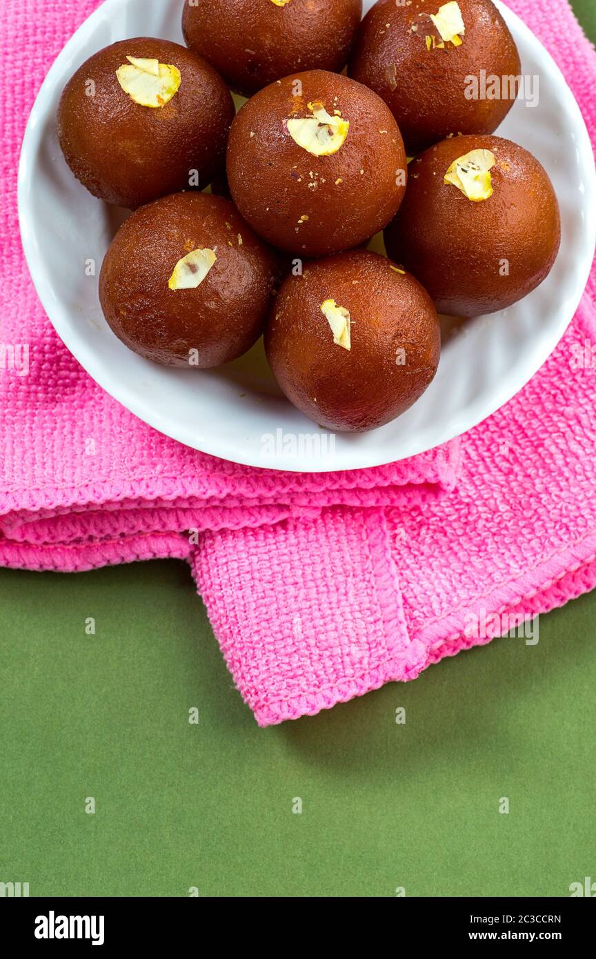 Gulab Jamun, Indian Dessert or sweet with dry fruits Stock Photo Alamy