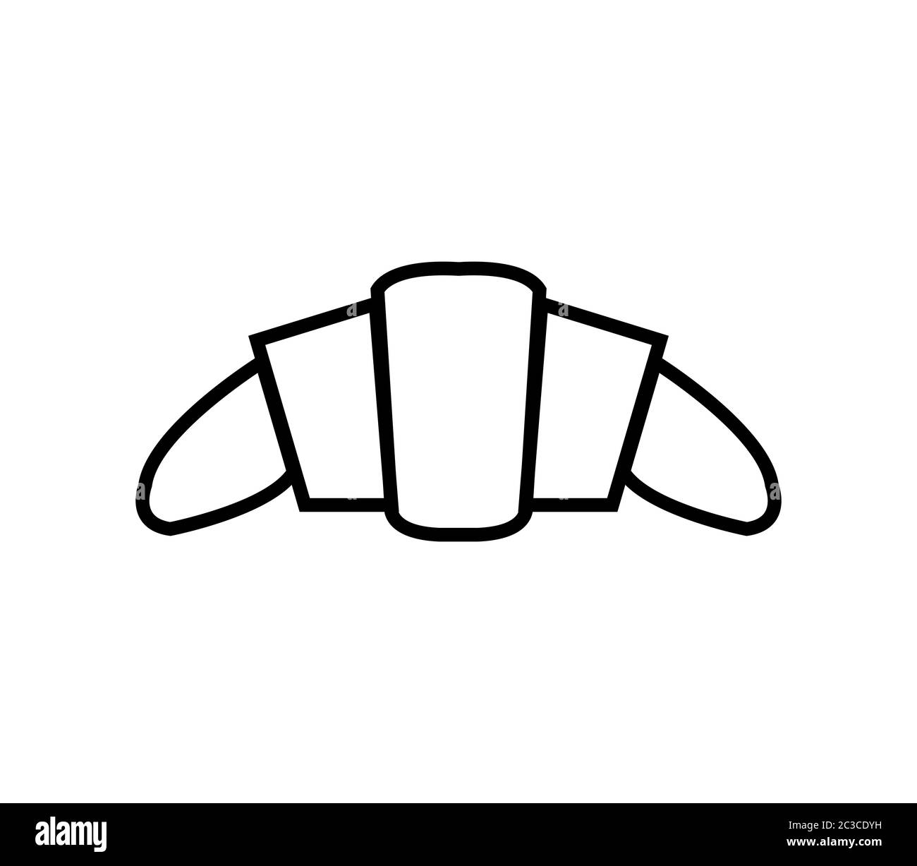 Croissant vector icon on Black and White Stock Photos & Images - Alamy