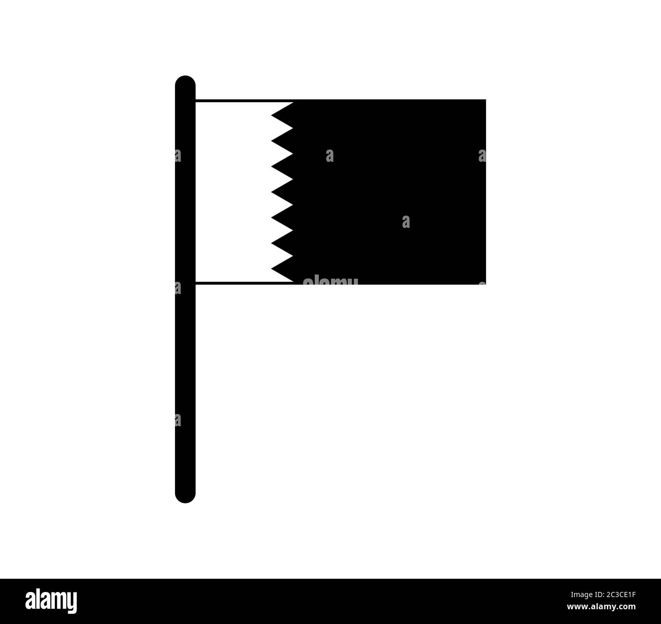 qatar flag icon illustrated in vector on white background Stock Photo