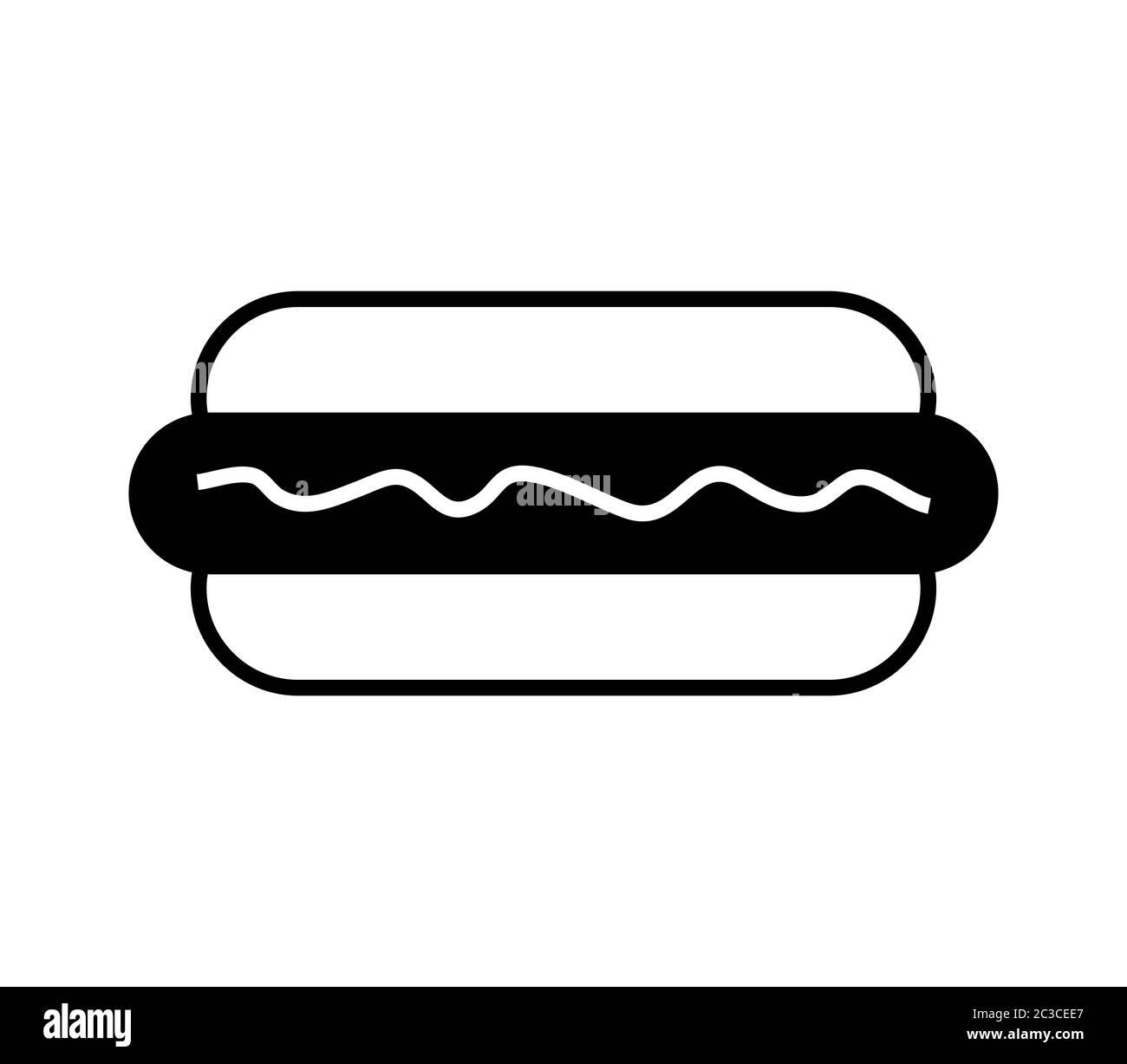 hot dog icon illustrated in vector on white background Stock Photo