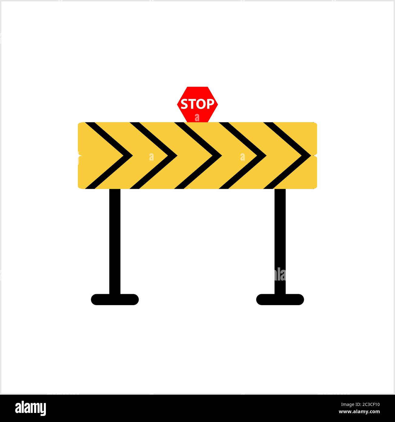 Construction Barrier Icon, Roadblock Barrier Icon Vector Art