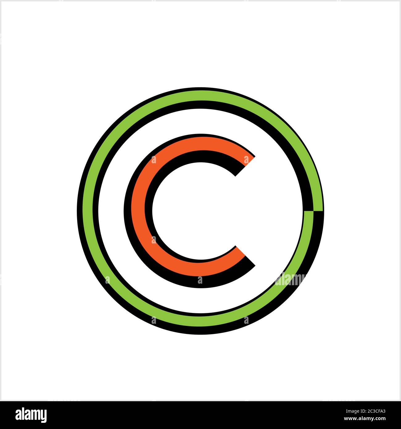 Copyright Icon, Copyright Letter C Symbol Vector Art Illustration Stock