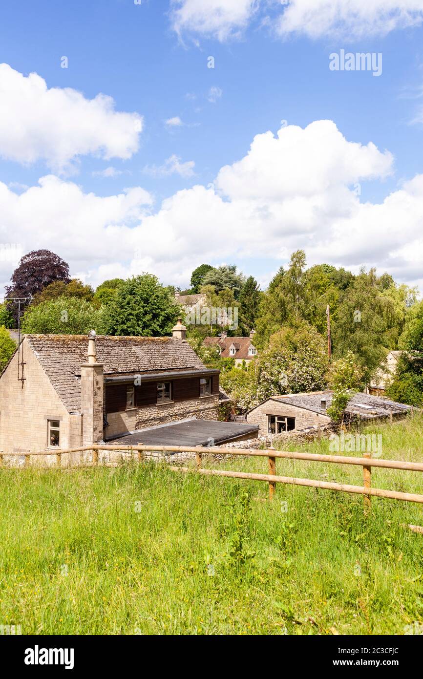 The Cotswold village of Duntisbourne Rouse, Gloucestershire UK Stock Photo