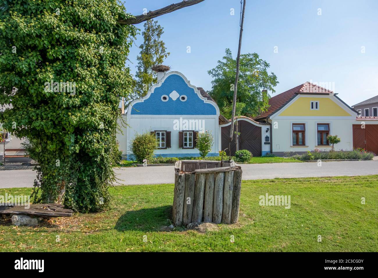 idyllic scenery in Apetlon, a town in a area named Burgenland in Austria Stock Photo