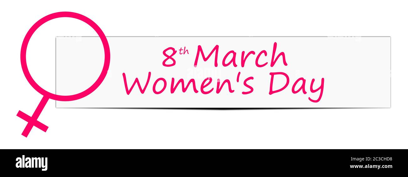 International Women's Day Banner - 8 March - illustration Stock Photo