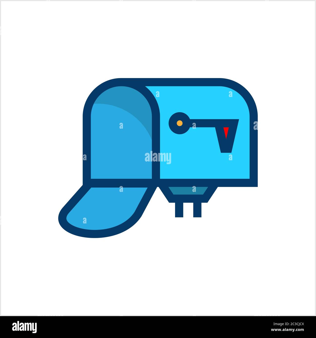 Mailbox Icon, Mail Box Icon Vector Art Illustration Stock Vector