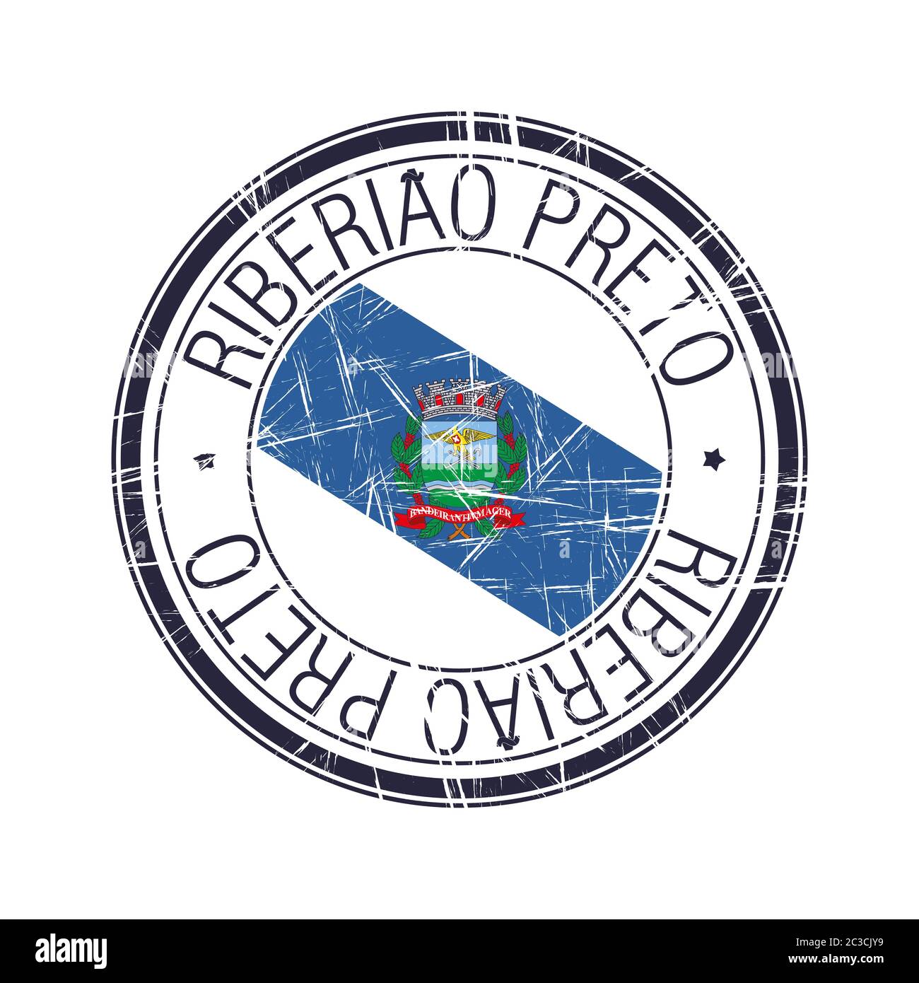 City of Ribeirao Preto, Brazil vector stamp Stock Photo